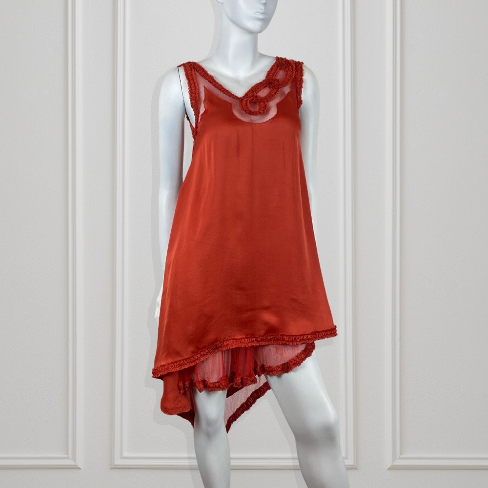 Jean Paul Gaultier Femme Silk Dress Y2K JPG Asymmetrical Hem Size 6 US 100% Silk